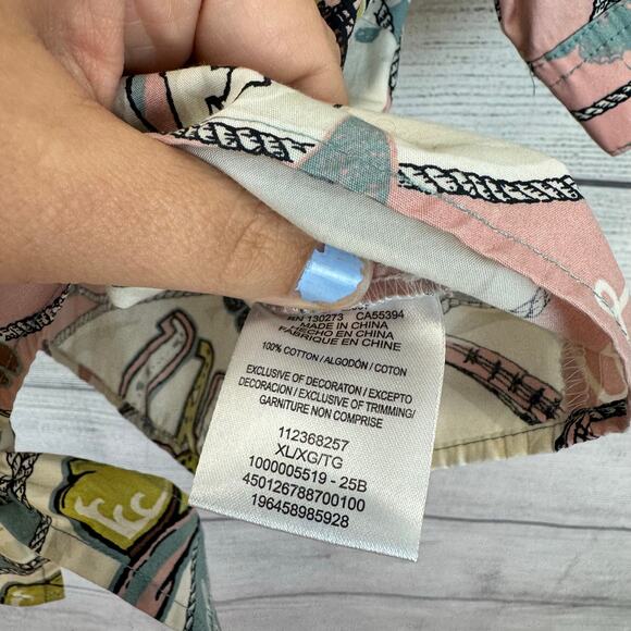 Wrangler x Lainey Wilson Women's Short Sleeve Tie Front Camp Shirt Size XL - Picture 7 of 9